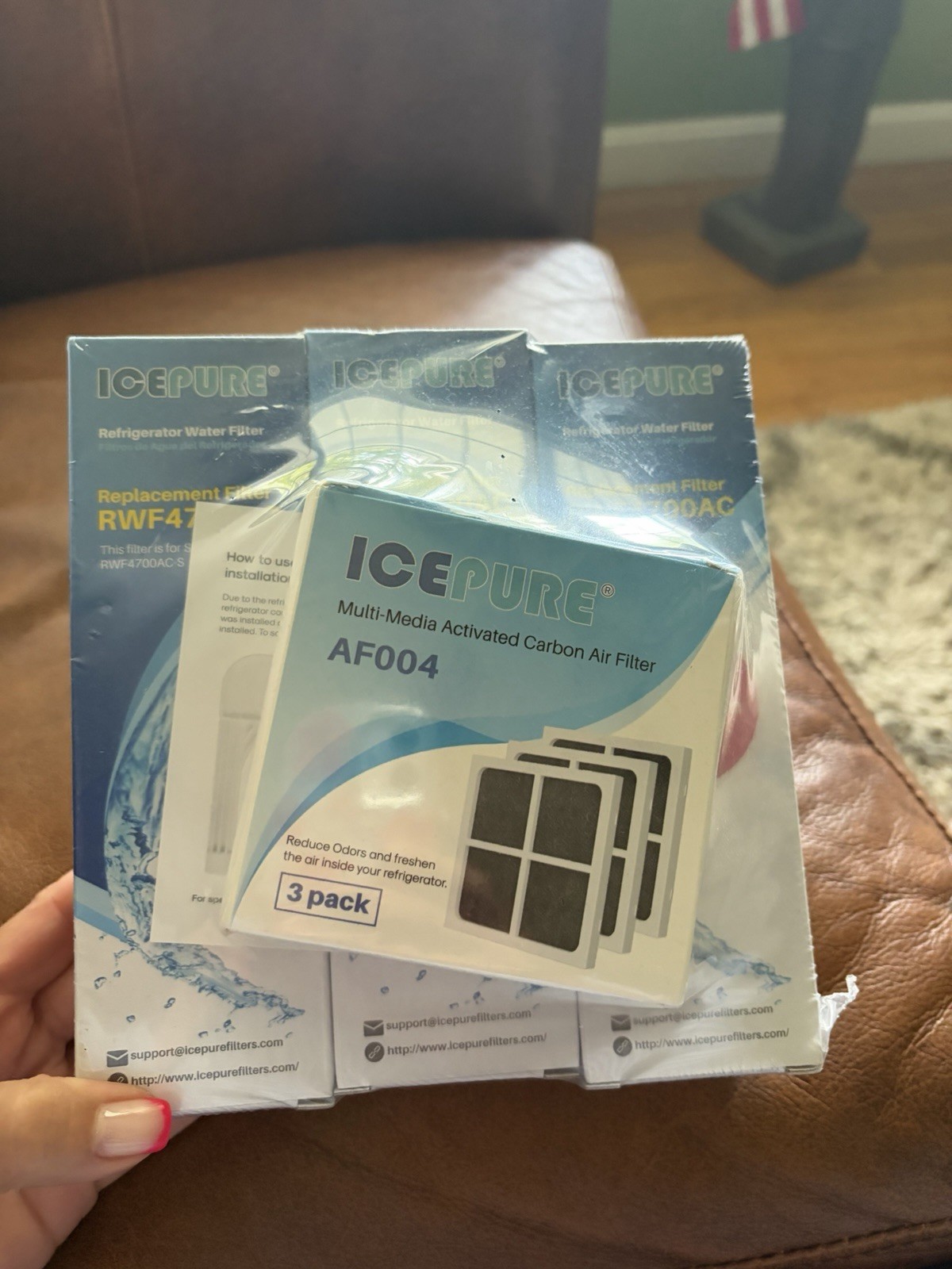 Ice Pure Set Of 3 Replacement Refrigerator Water Filters RWF4700AC
