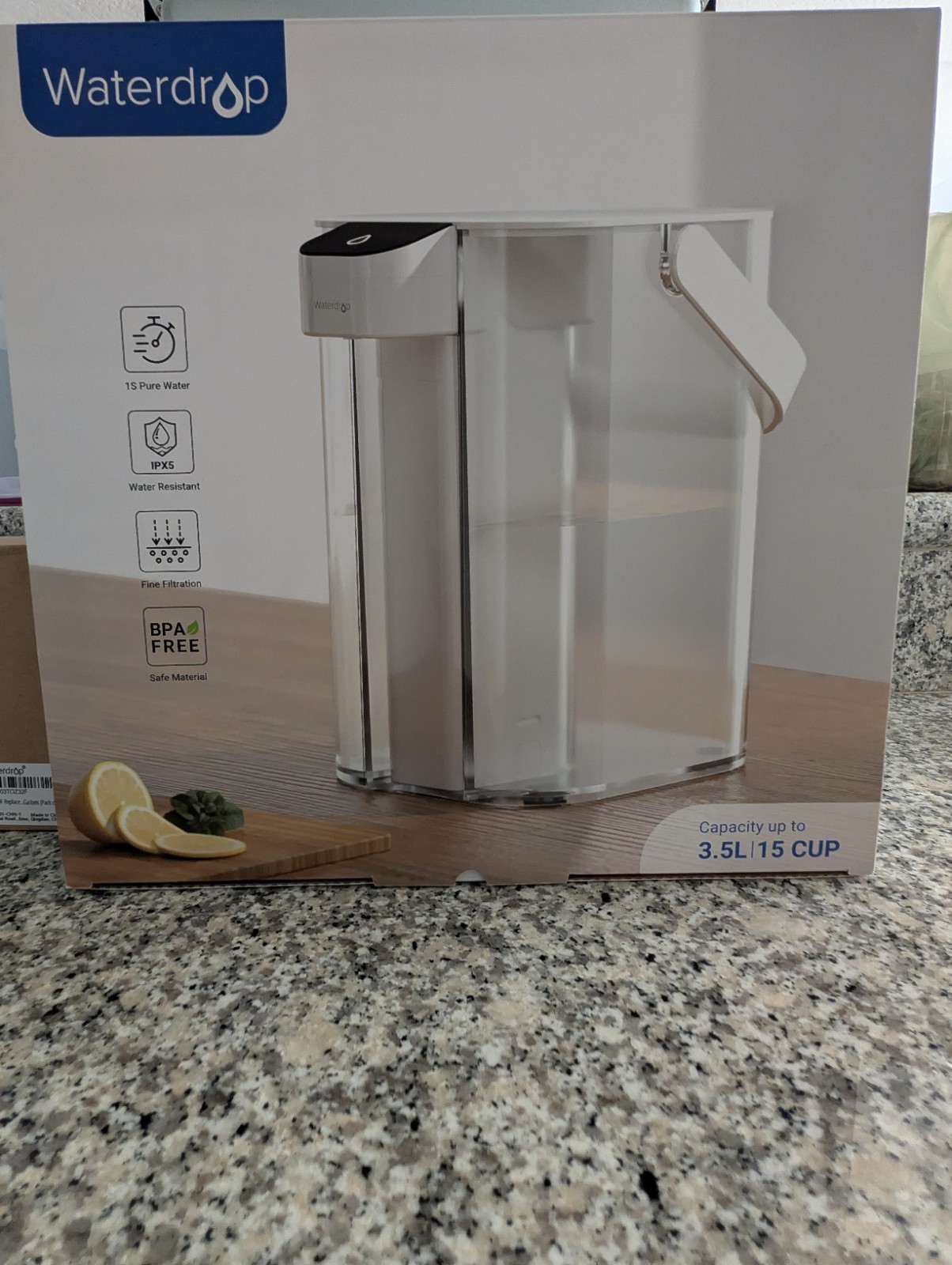 Waterdrop Electric Water Filter Pitcher, 200-Gallon Countertop Water Purifier