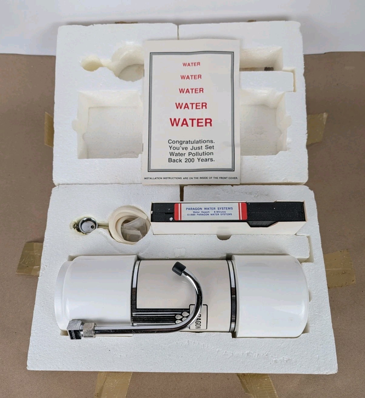 NOS 1989 Paragon CT-2 Water Filter Countertop Water Filter 15,000 Gallon White
