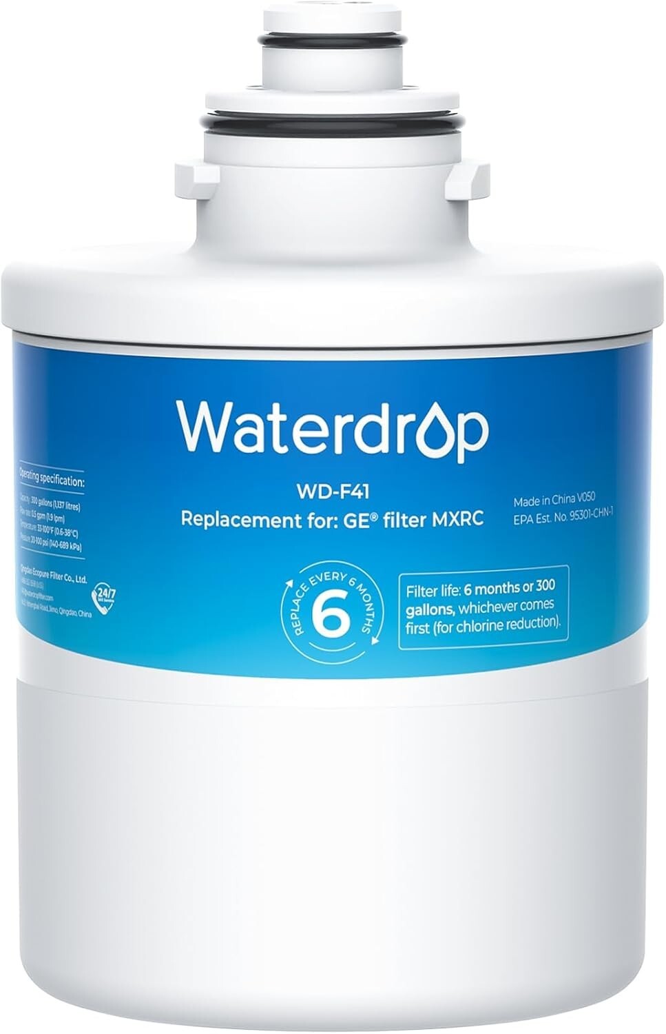 Waterdrop MXRC Replacement for GE® MXRC, FXRC Refrigerator Water Filter