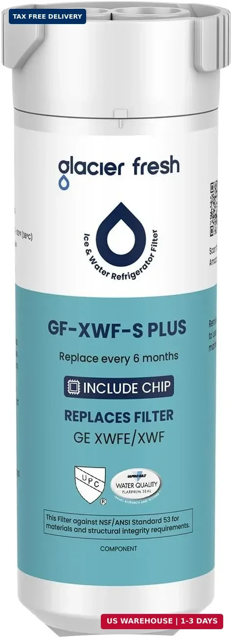 GLACIER FRESH Water Filter Compatible with XWFE (Built-in CHIP), Replacement for