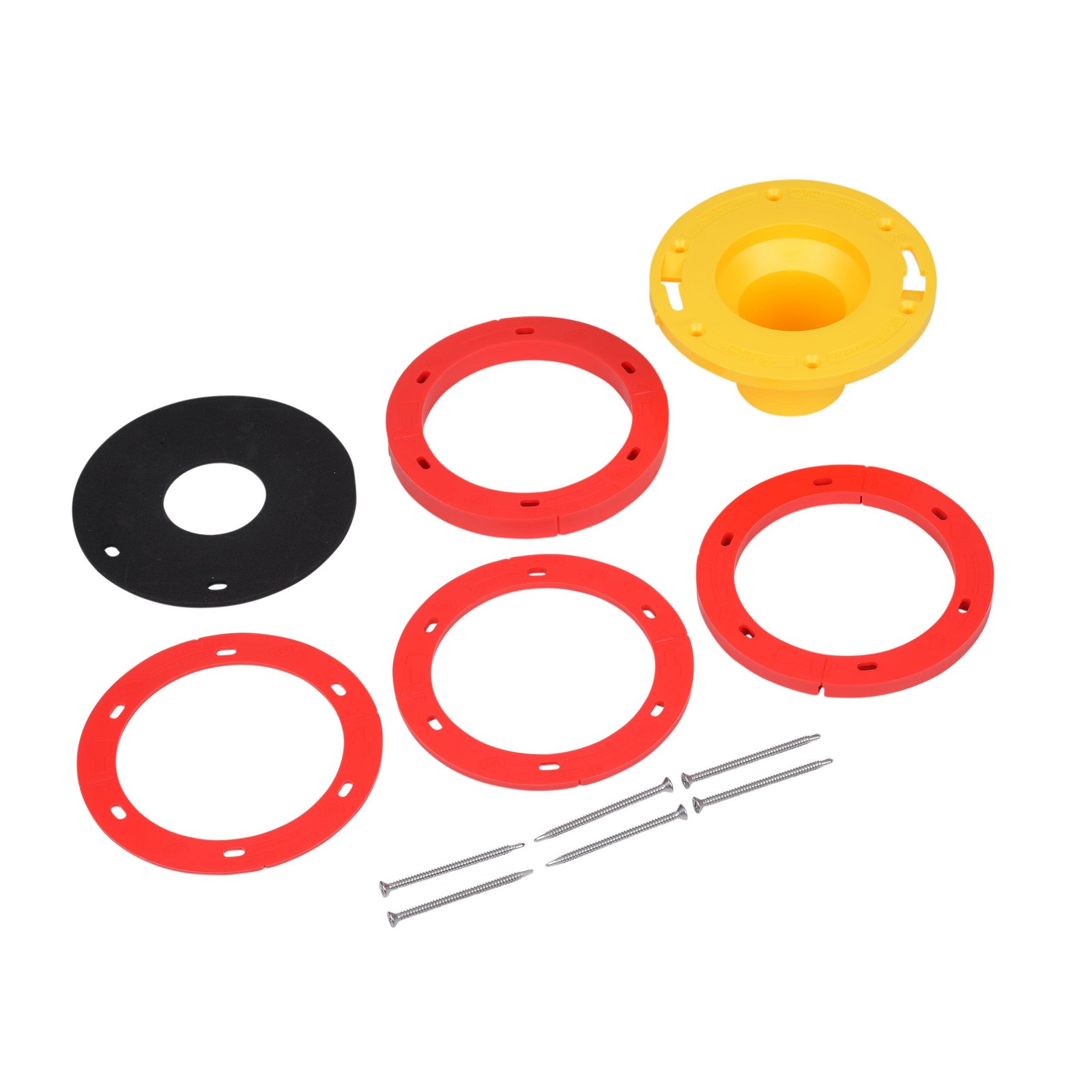 Oatey Toilet Flange Extender Kit 1/4 1 5/8 in,Red and Yellow