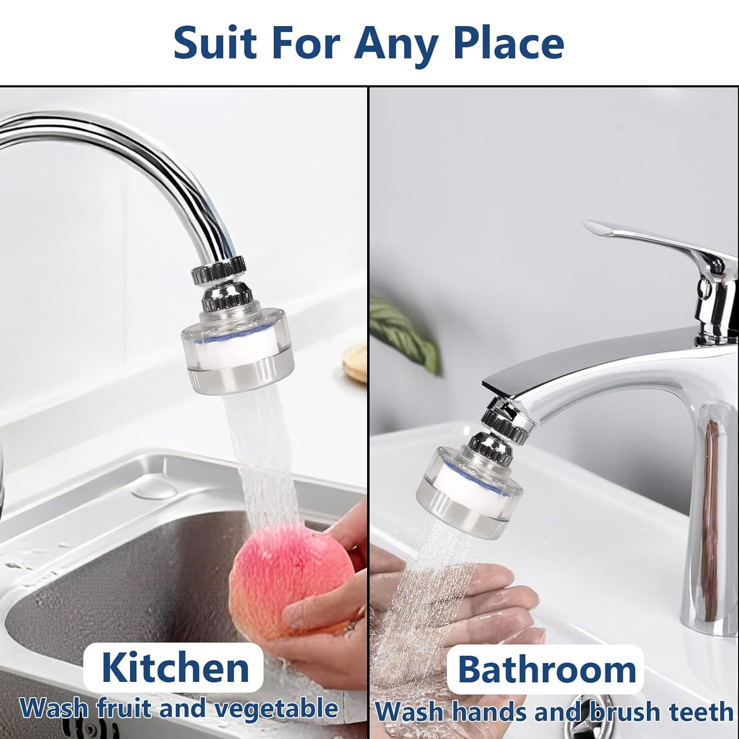 Faucet Water Filter Set – 14 Carbon Fiber Elements for Pure Tap Water