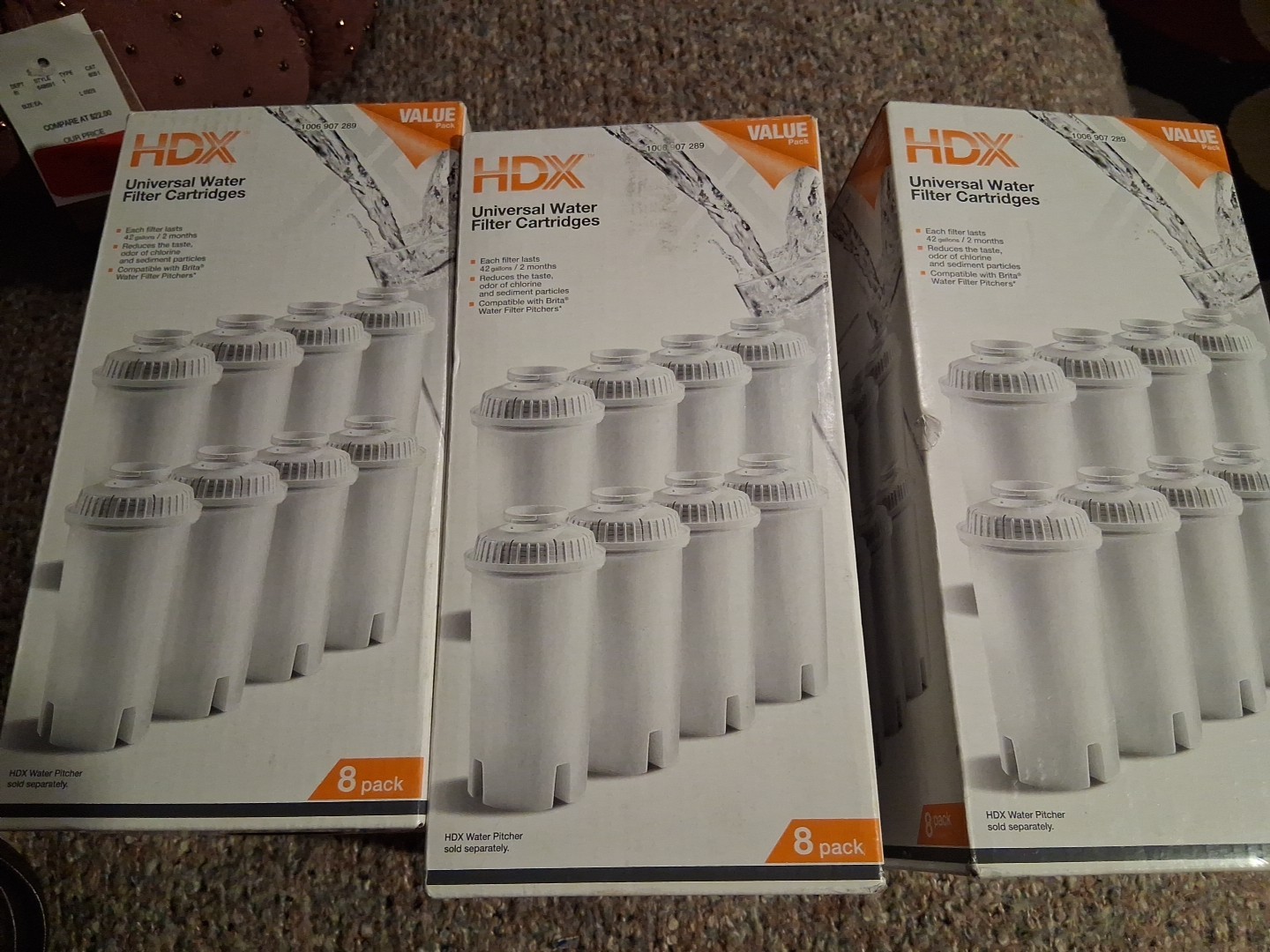 3-HDX Water Pitcher Replacement Water Filter Cartridges, BPA Free (8-Pack) 24 Pc
