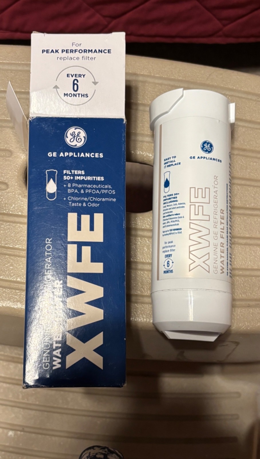 GE XWFE Refrigerator Water Filter Genuine Replacement