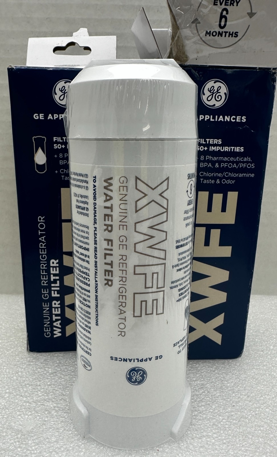 2 pk GE Genuine Refrigerator Water Filter Replacement XWFE without Chip READ