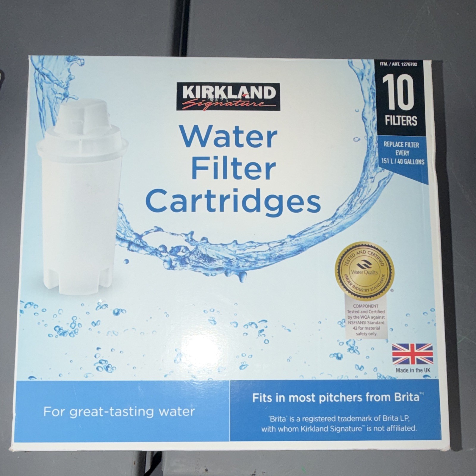 Kirkland Signature Water Filter Cartridges 10-Pack for Brita Maxtra+ 40 gal