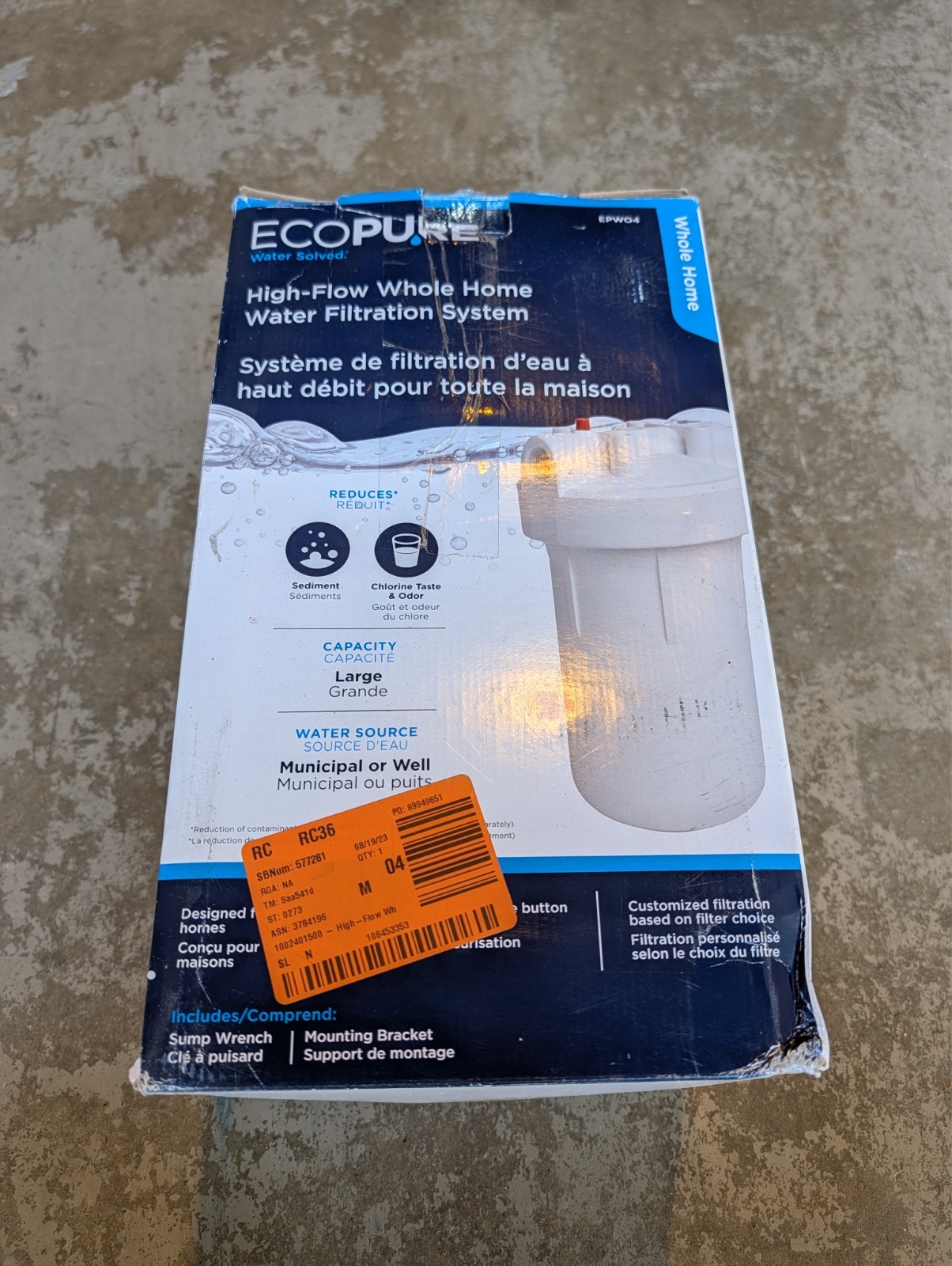 EcoPure High-Flow Whole Home Water Filtration System EPWO4