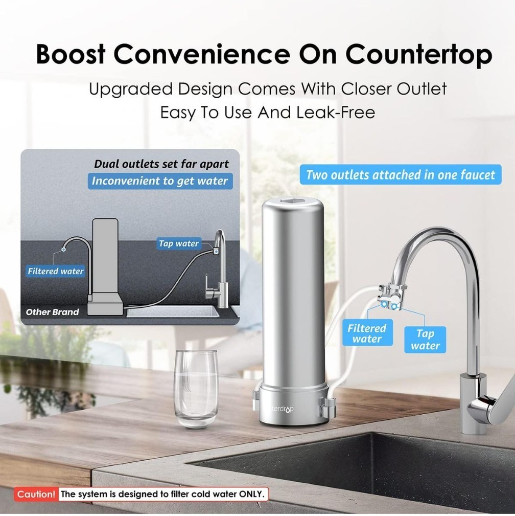 Waterdrop CTF-02 Countertop Water Filter System for Sink Faucet NSF/ANSI 42 NEW