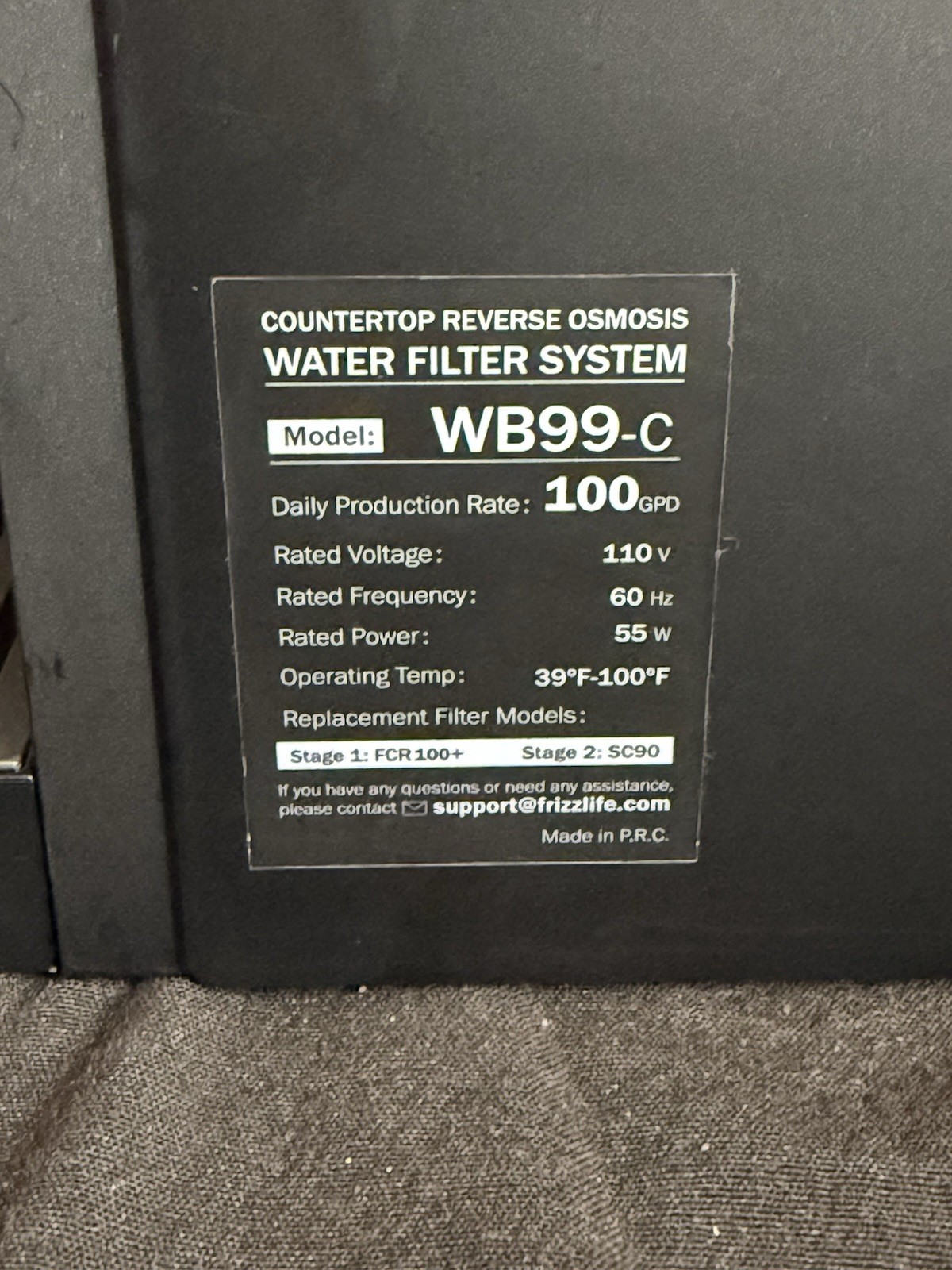 Frizzlife Countertop Reverse Osmosis System Alkaline RO Water Filter WB99-C
