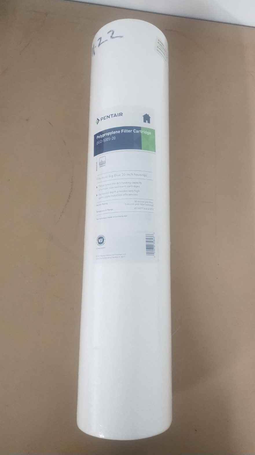 Pentair Polypropylene Big Blue Sediment Filter Cartridge DGD-5005-20- New Sealed