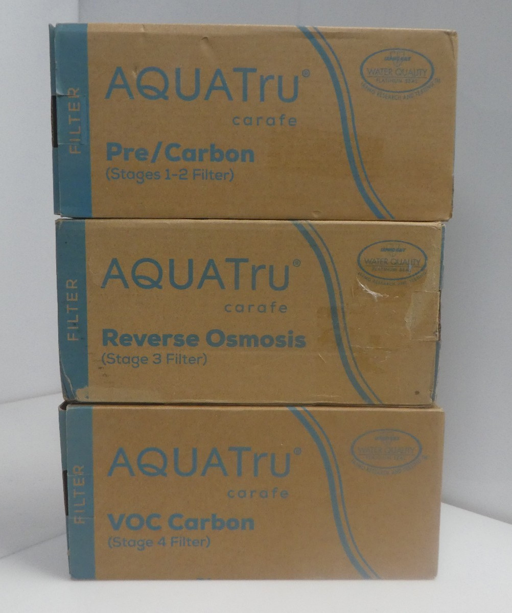 AquaTru Carafe Filter Combo Pack ( Pre/Carbon, Reverse Osmosis, VOC Carbon )