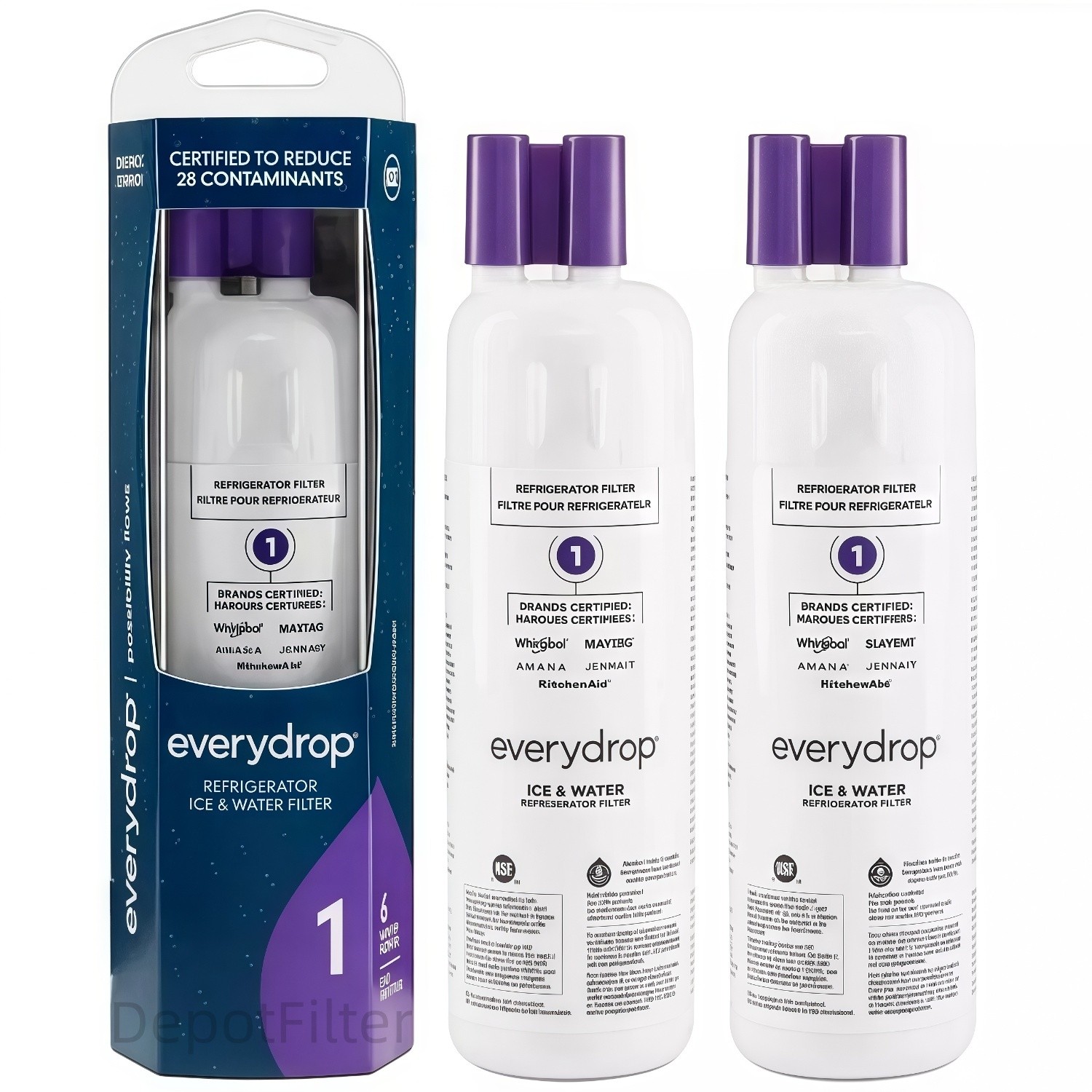 Sealed 2pk Ε²VΕRYD²ROP ΕDR1RXD1 W102²95370A Filter 1 Refrigerator Replacement US