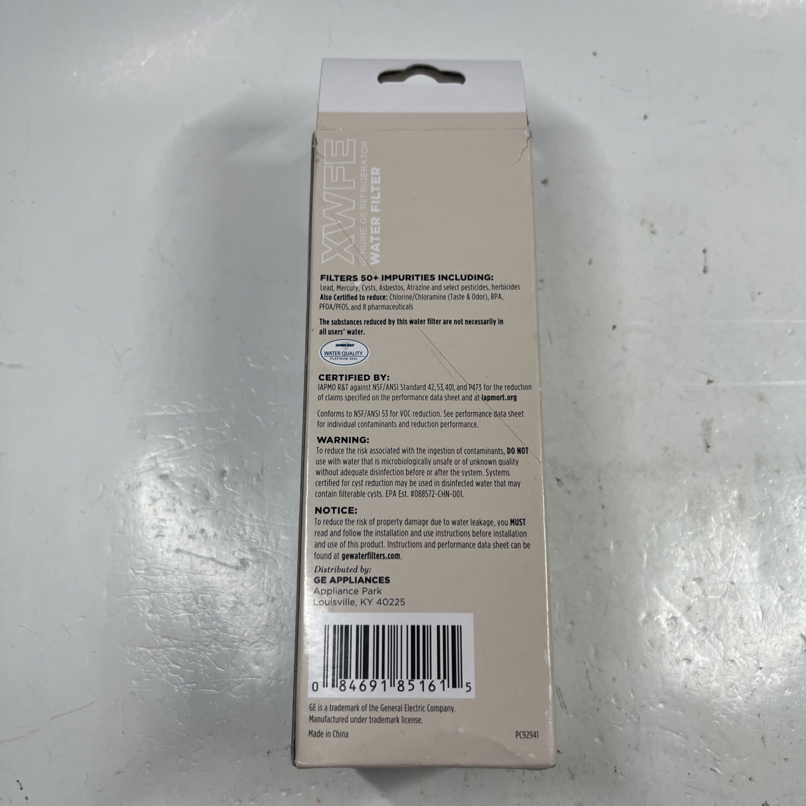 Genuine GE XWFE Refrigerator Water Filter – White OEM original No Chip (No Seal)