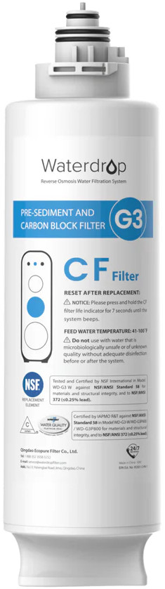 CF Filter for Waterdrop G3P800 & G3P600 & G3 Reverse Osmosis System