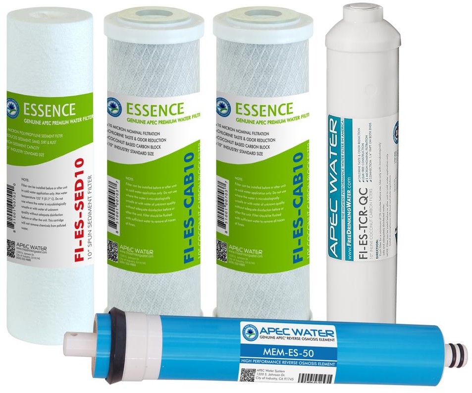 Essence 5-Stage 50 GPD Industry Standard Reverse Osmosis Replacement Filters
