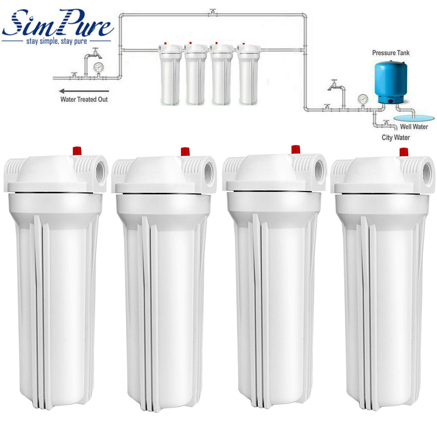 10 Inch Whole House Water Filter Housing 10″ x2.5″ for Home RV Filtration System