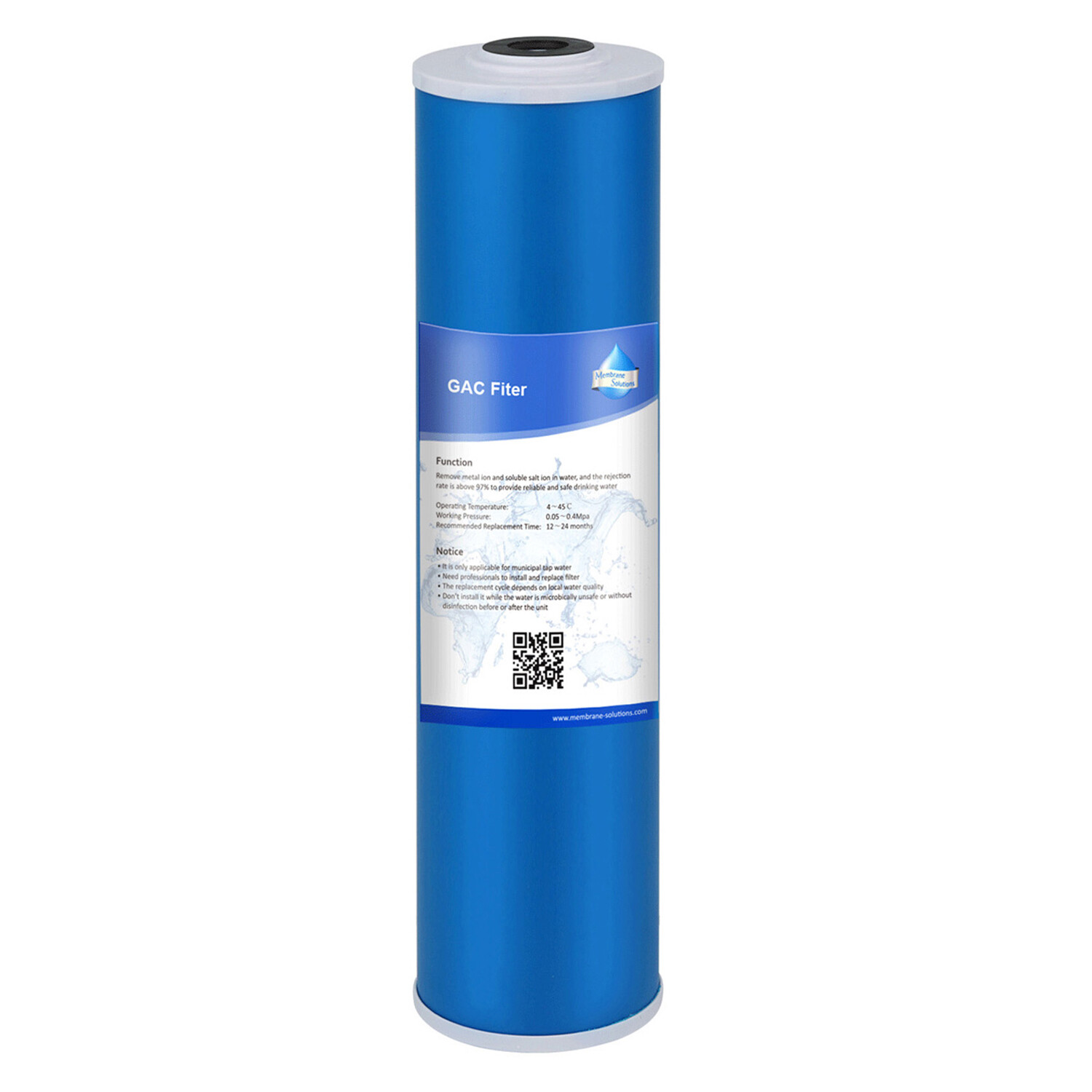 20″ x 4.5″ Big Blue Whole House Water Filter Housing Filtration System Cartridge