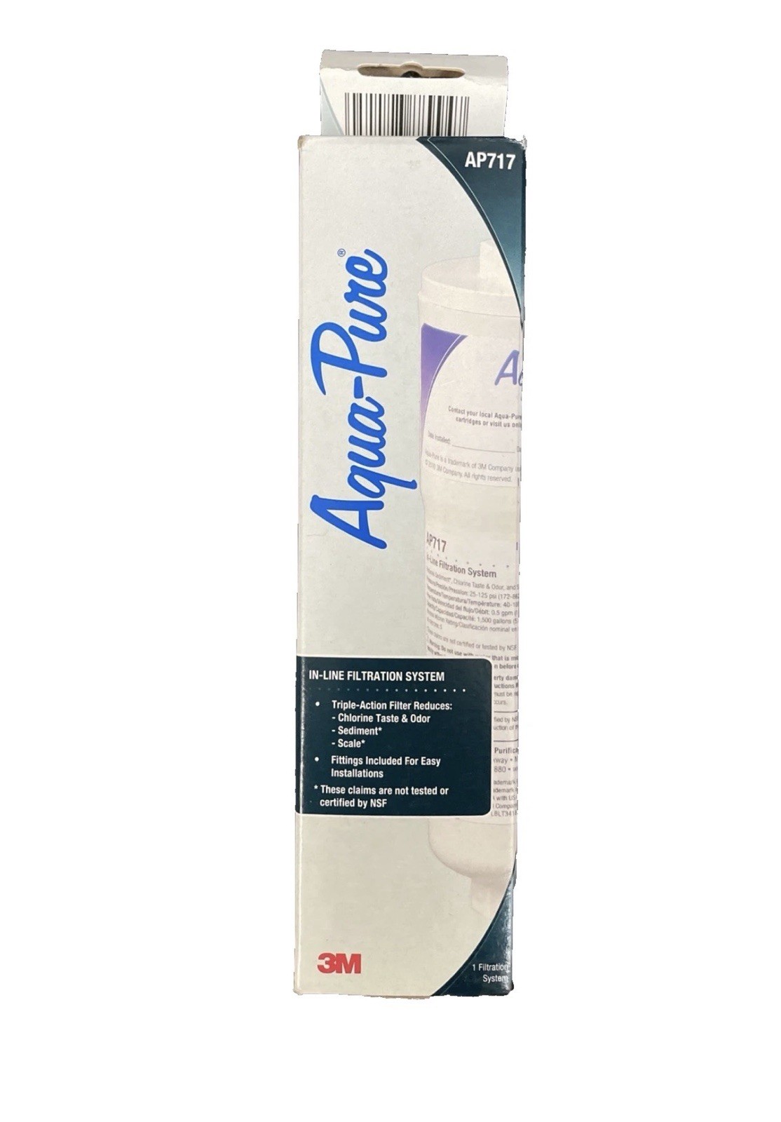 3M Aqua Pure In Line Replacement Triple Action 5 Micron Water Filter Model AP717