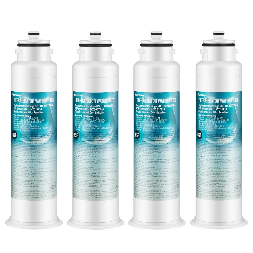 Hisense HX2017F-A Gen 1 Water Filter, 4-pack- 300 Gal. NSF/ANSI 42 and 53 Certif