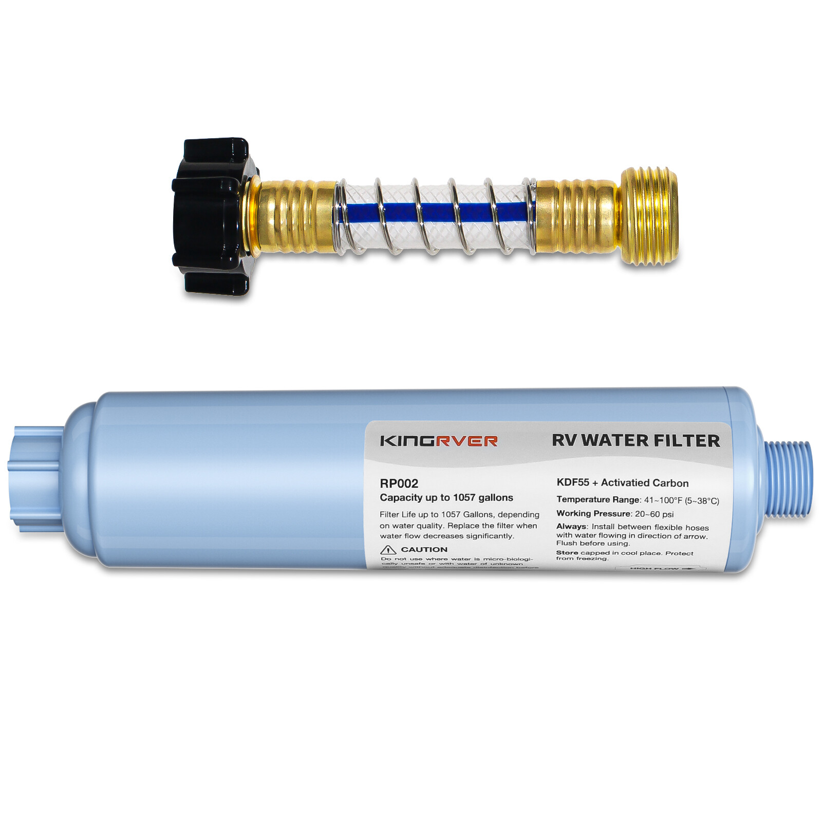 KingRVer Water Filter Hose Protector RV Inline Hose Water Filter Camper Filter