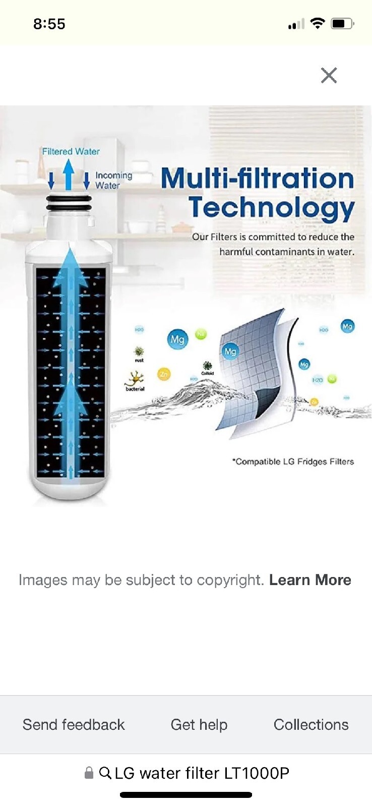 LG LT1000P Water Filter – ADQ747935 (White)