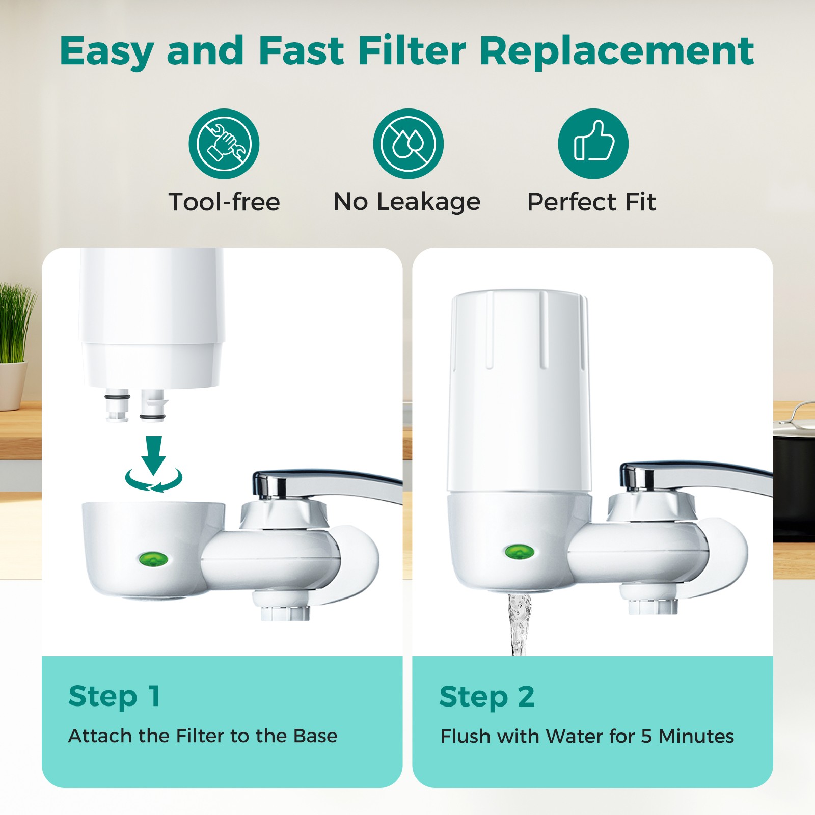 Faucet Filter Replacement 2/4-Pack for Brita® Save Money NSF Certified Filter