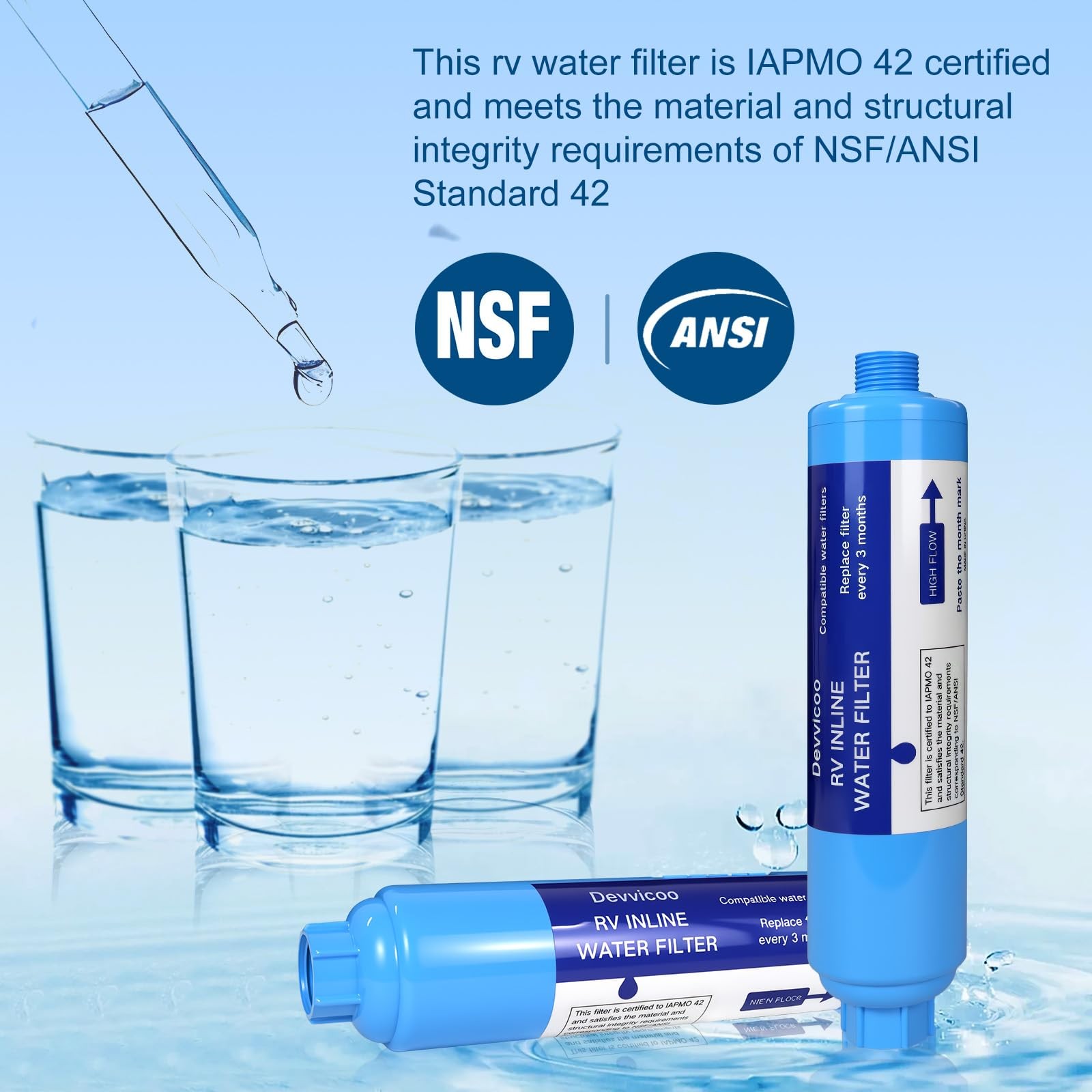 2 Pack RV Water Filter – Inline Hose Water Filter, NSF Tested Lead-Free, Adva…