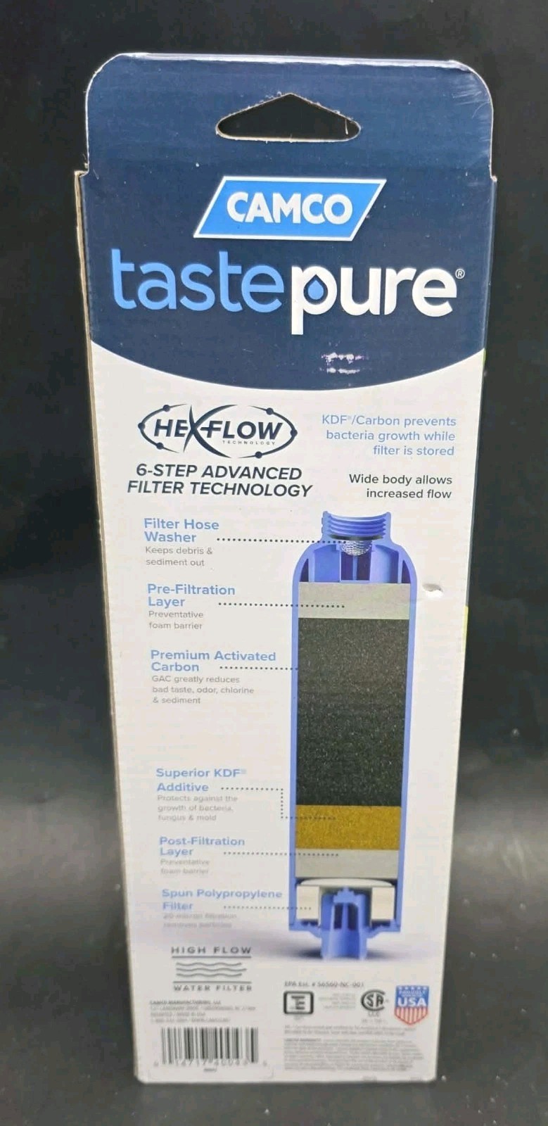 CAMCO Tastepure RV Water Filter New Advanced 6-Step Patent-Protected Filtration
