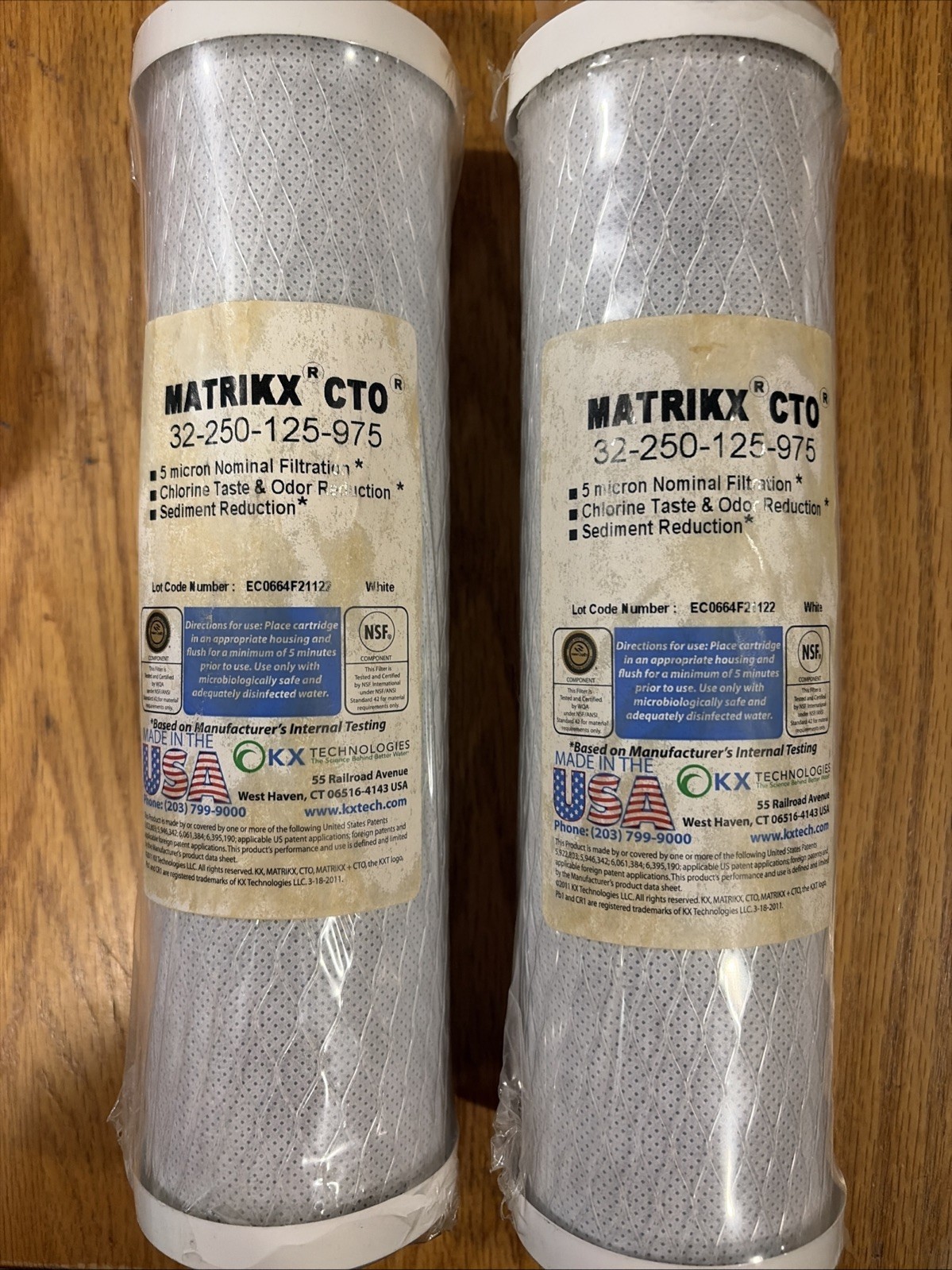 Matrikx 32-250-10-MATRIKX (2 PACK) CTO 5-Micron 2.5″ X 10″ Chlorine/Taste/Odor