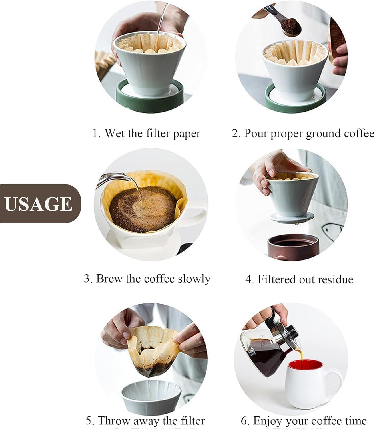 2-5 Cup Coffee Filters, Pack of 100 Unbleached Filters 5 W02, Brown