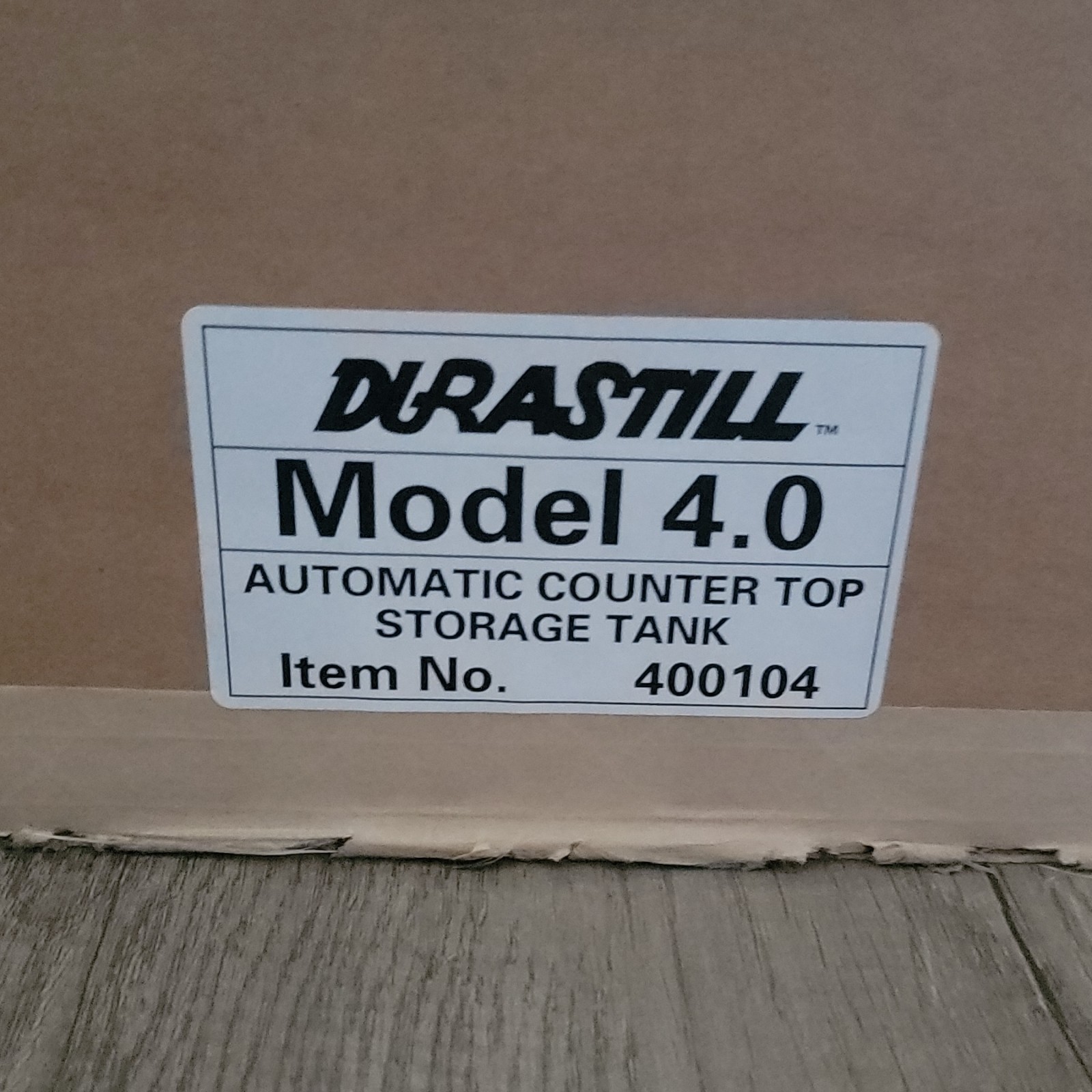 Durastill Model 4.0 Automatic Countertop Storage Tank Silver Metal 400104