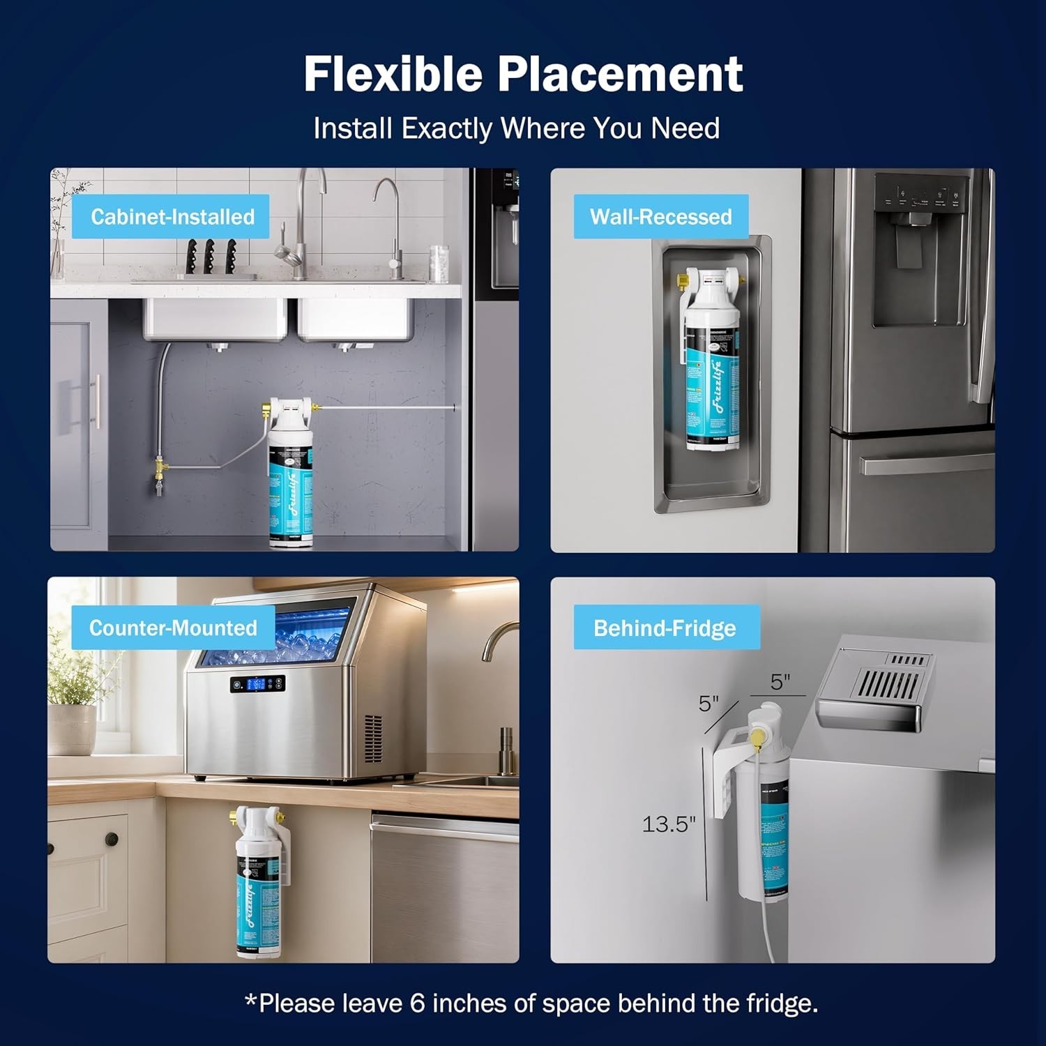 Inline Water Filter System for Fridge, Ice Maker, Under Sink, Certified 0.5 M…