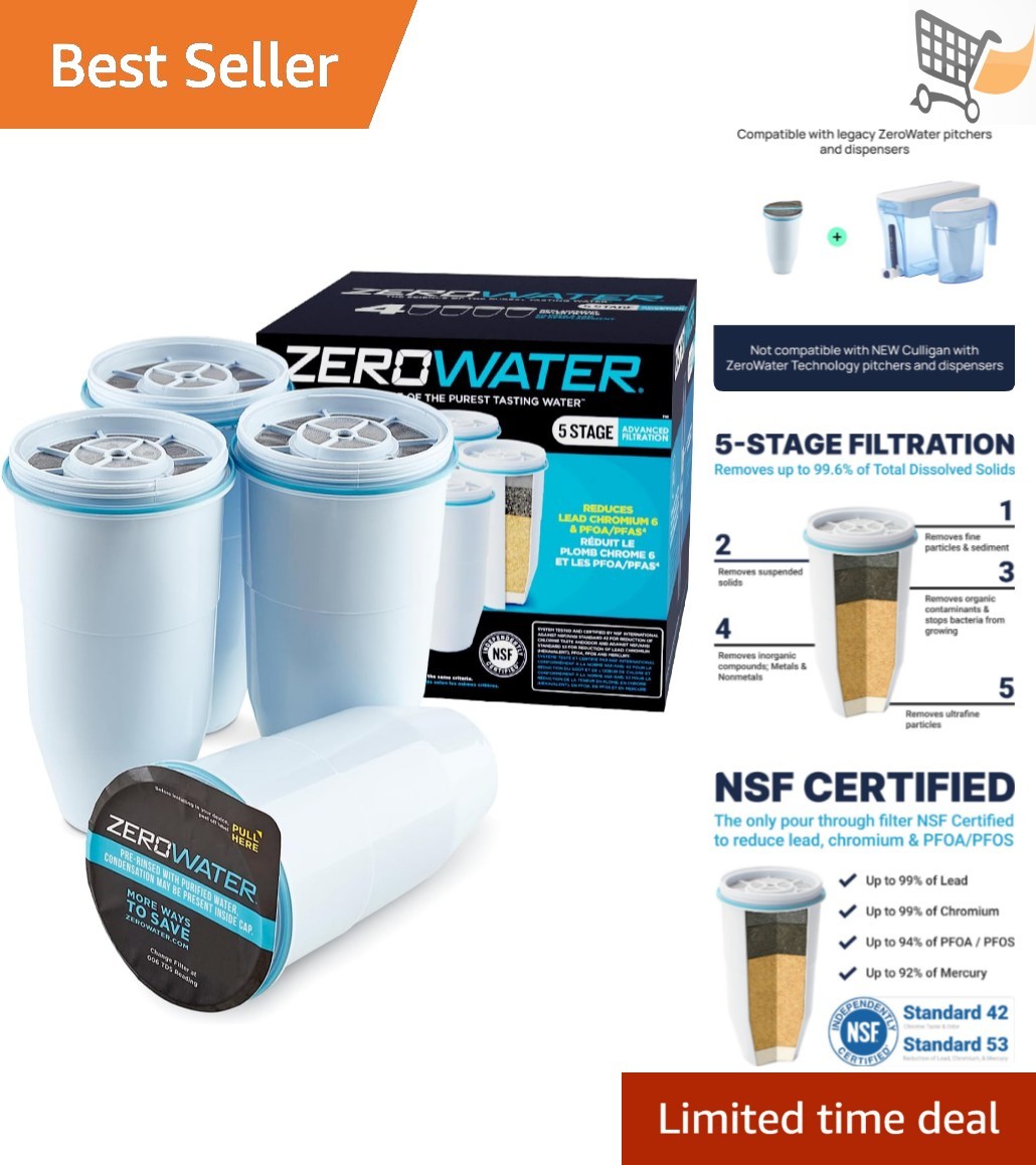 Replacement Water Filter 5-Stage IAPMO Certified Reduces Lead PFOA Chromium 4…
