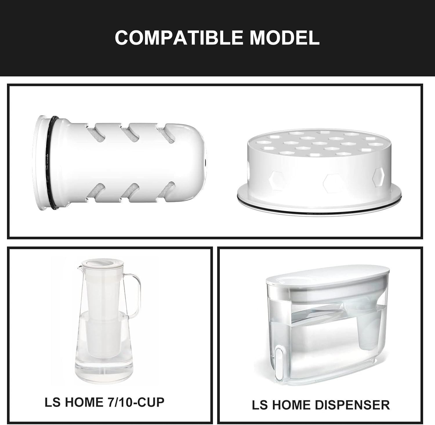 Water Pitcher Filter Replacement Compatible with Lifest Home Dispenser 18C/Glass
