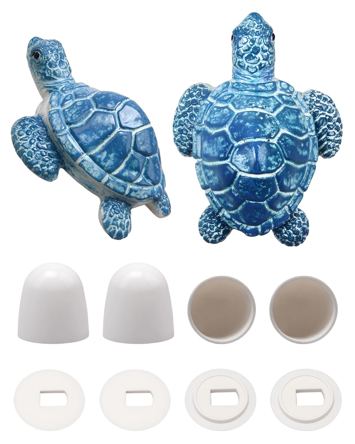 2 Sets Ceramic Blue White Turtle Toilet Bolt Covers, Toilet Screw Cover Caps …