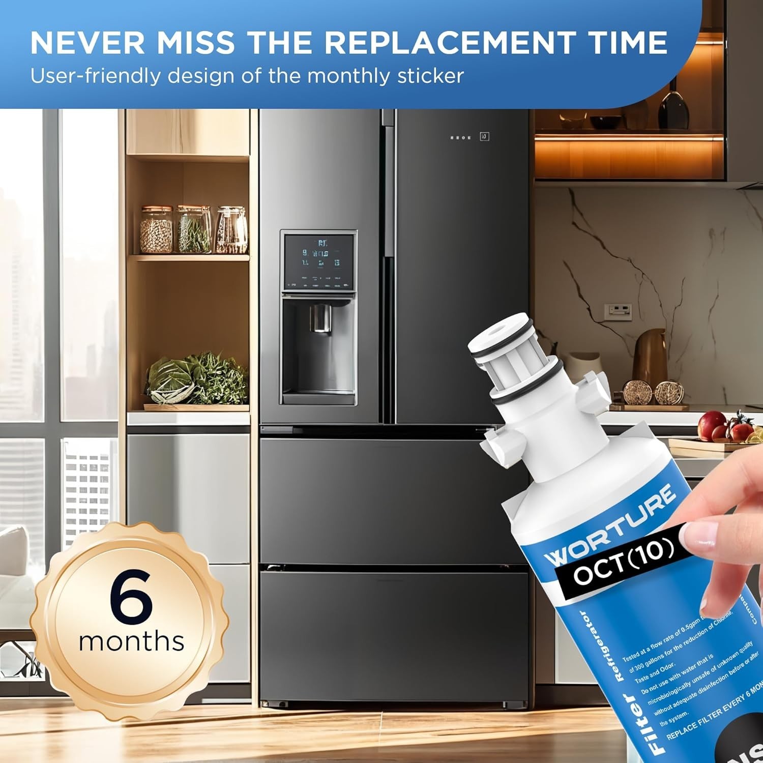 3 Refrigerator Water Filter, NSF 42 Certified, Replacement for LG Fridge Filters
