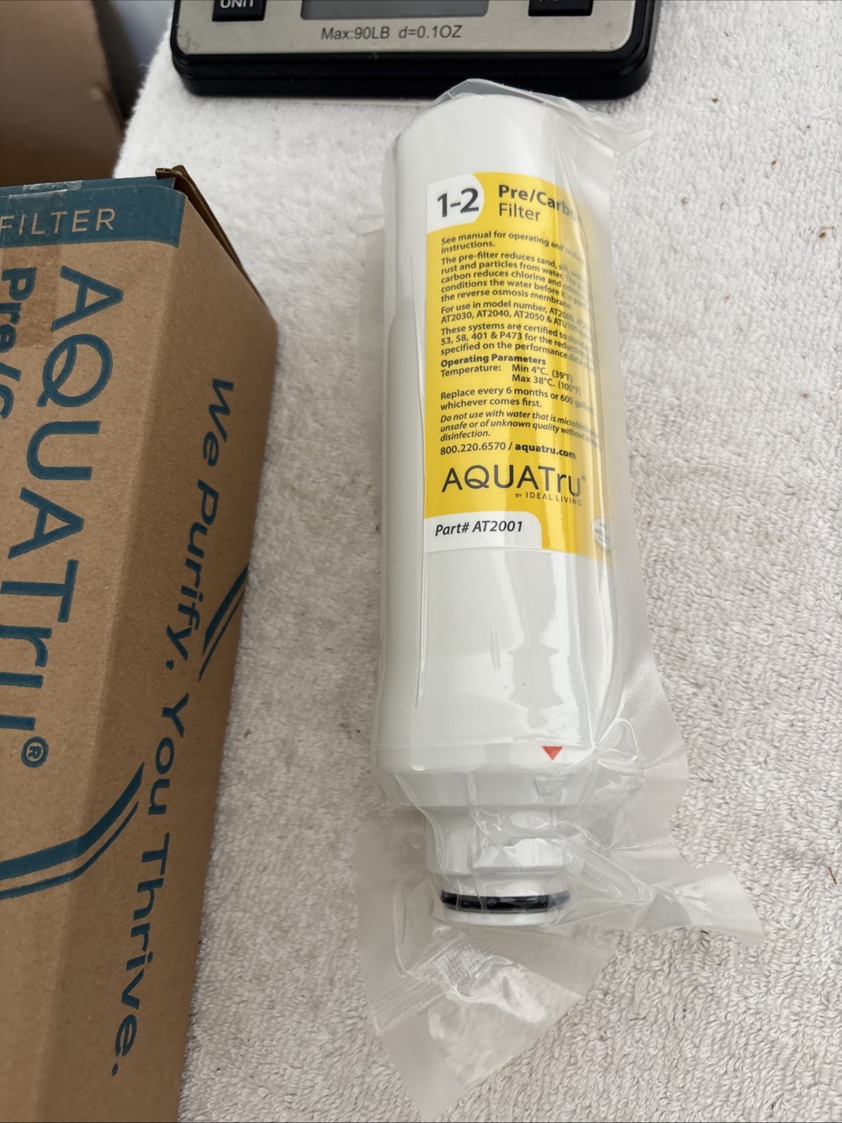 AquaTru Pre Carbon Water Filter Stages 1-2 Filter AT2001 Sealed Filter New