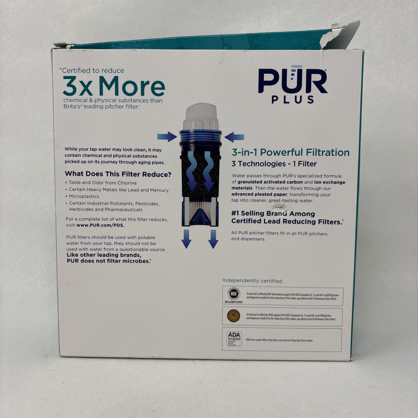 PUR PLUS 2 Count Water Filter Pitcher Replacement NSF Certified Lead Reduction