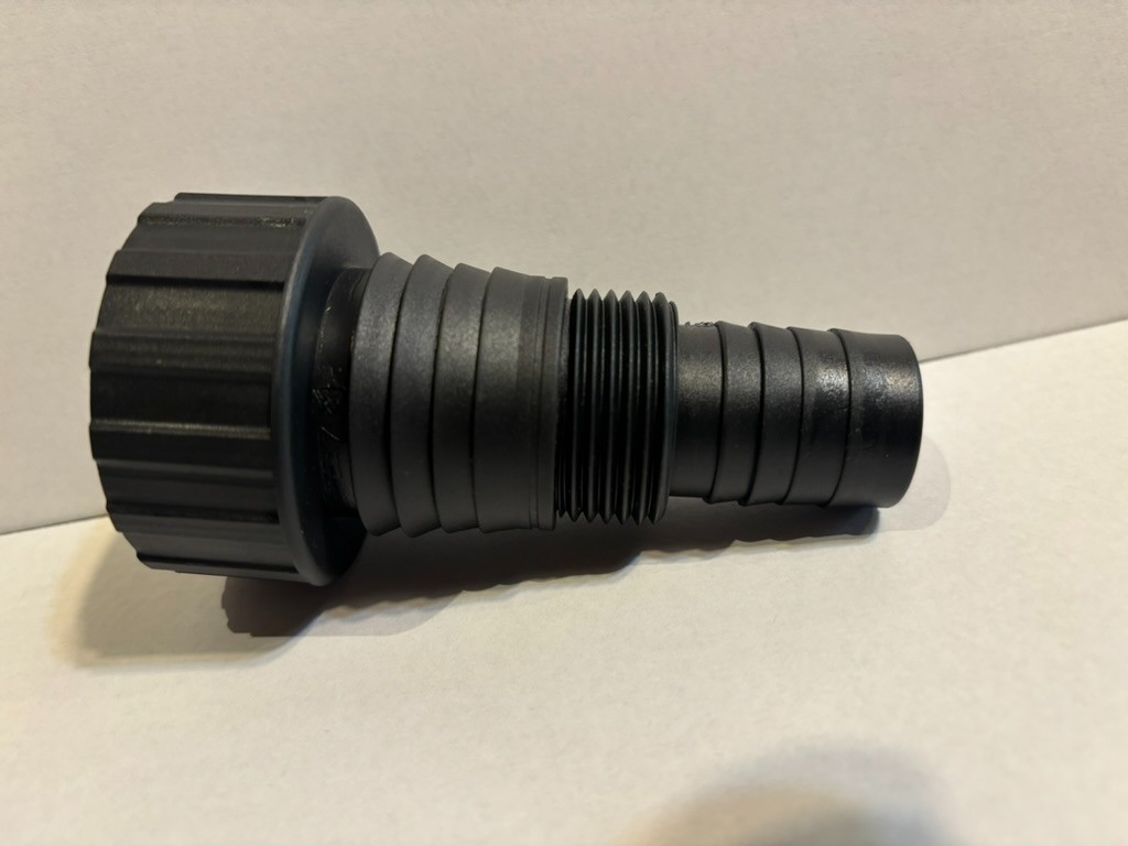 PVC 1.5″ Threaded Elbow, Multi-Adapters for 1″, 3/4″, two sizes barbed fittings
