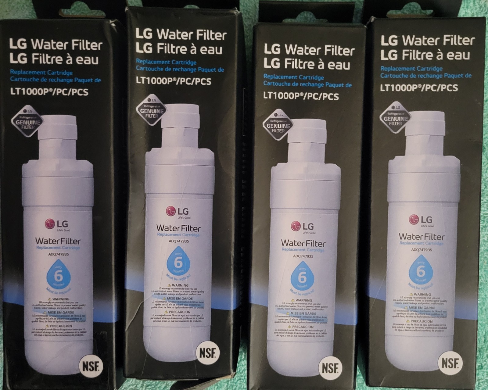 4X Genuine LG Water Filter Replacement Cartridge LT1000P/PC/PCS – 4 Sealed Pack