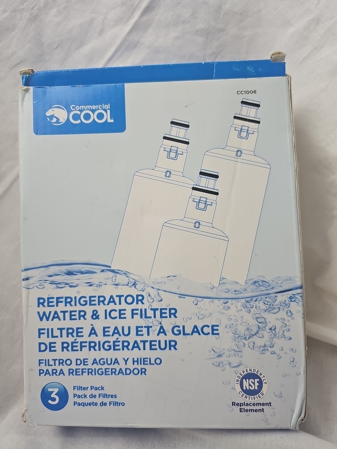 Commercial Cool 3 Pack Refrigerator Water & Ice Filter CC1006 Sealed