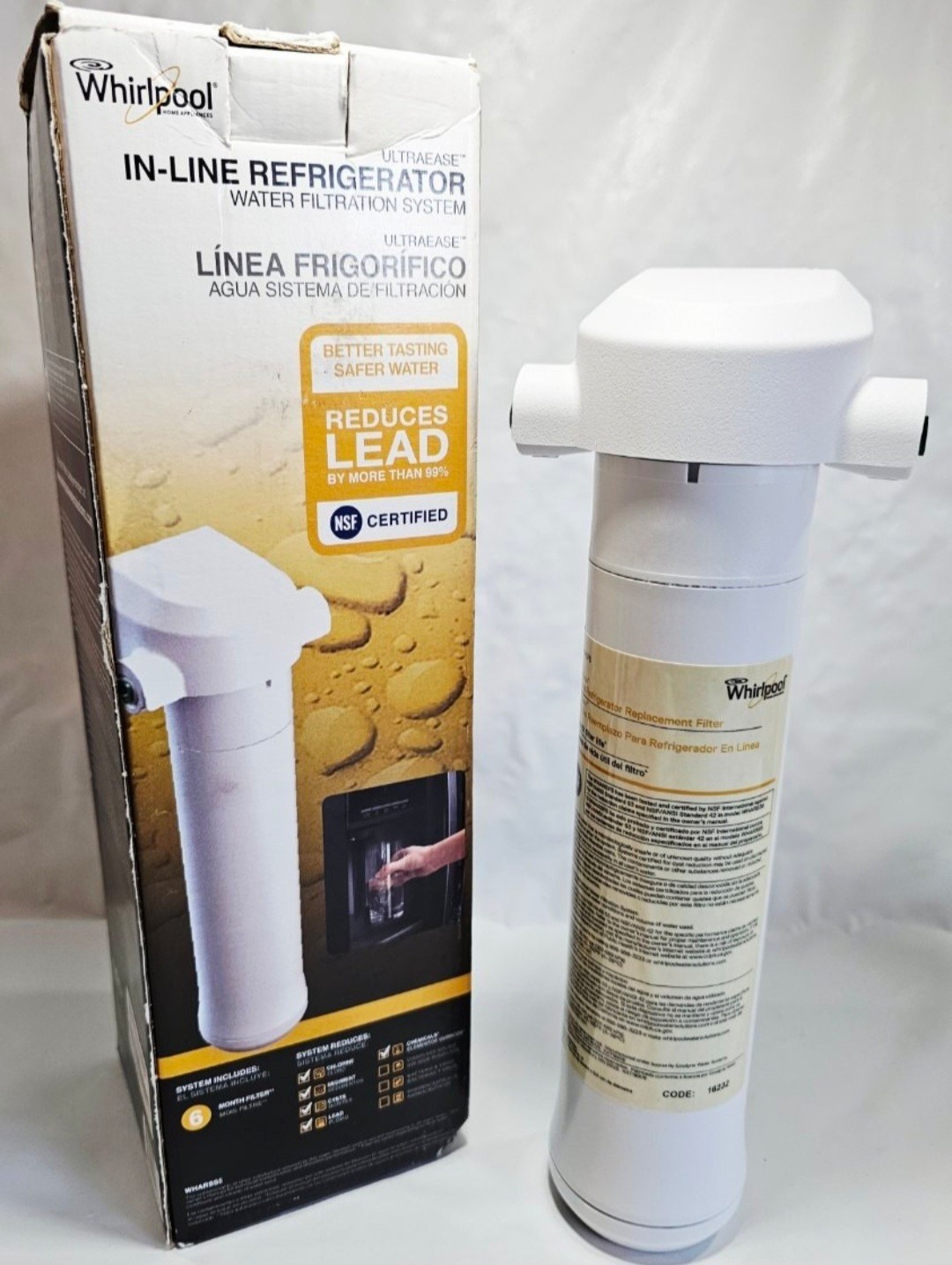 Whirlpool Ultraease In-Line Refrigerator Water Filtration System WHARSS5 NEW