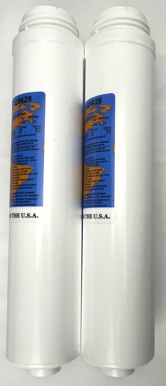 New 2 Pk Omnipure Q5628 Q Series 12in GAC Carbon Water Filter Taste Odor