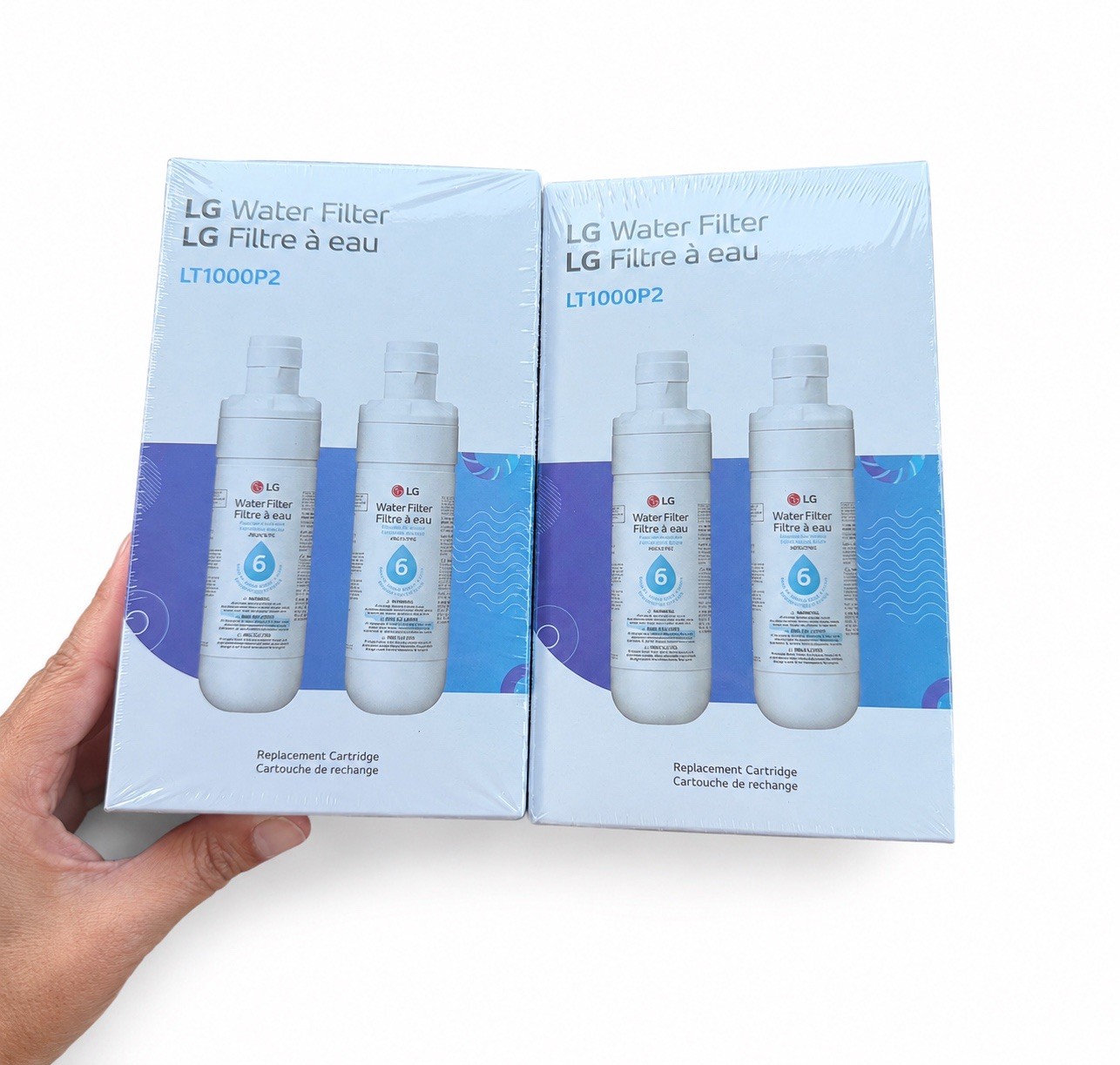 2 Pk X2 Genuine LG LT1000P2 6-Month / 200 Gal Refr Replacement Water Filter