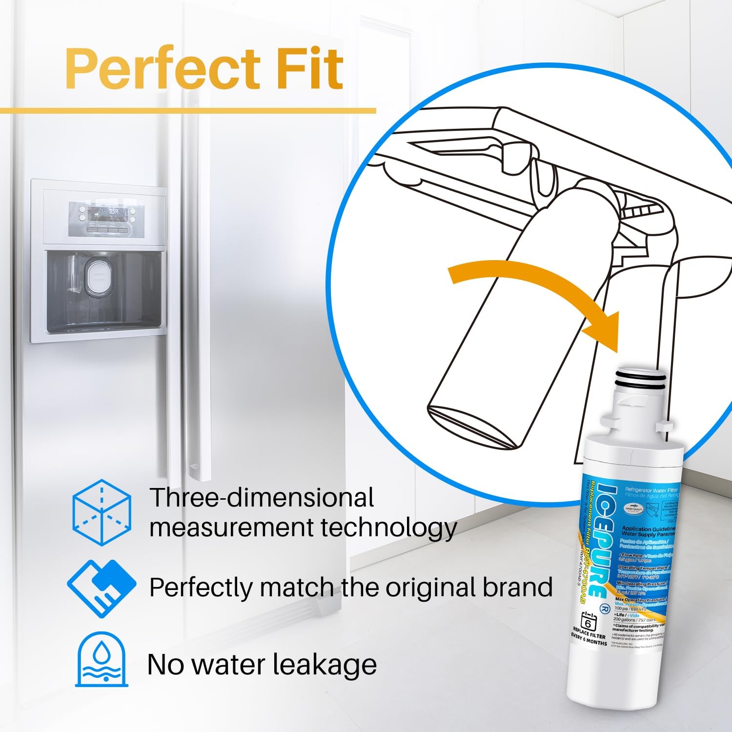 Refrigerator Water Filter Replacement for LG Kenmore Elite 9980 4 Pack Pure Tast