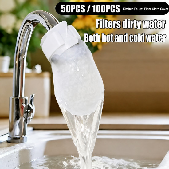 50/100 Cotton Filter Bag For Faucet, DIY Faucet Filter Cotton Bags Water Filters