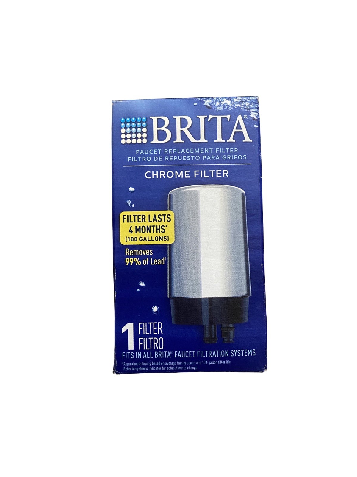 NEW Brita 36310 Faucet Replacement Water Filter Chrome 100 GAL Capacity