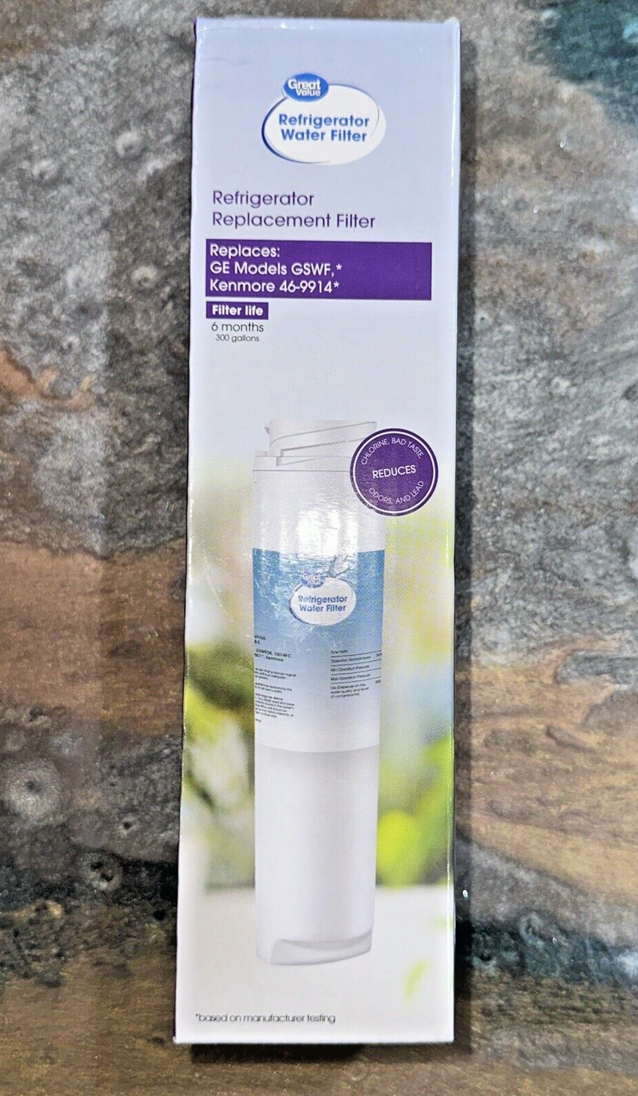 Great Value Refrigerator Replacement Water Filter for GE GSWF & Kenmore 46-9914