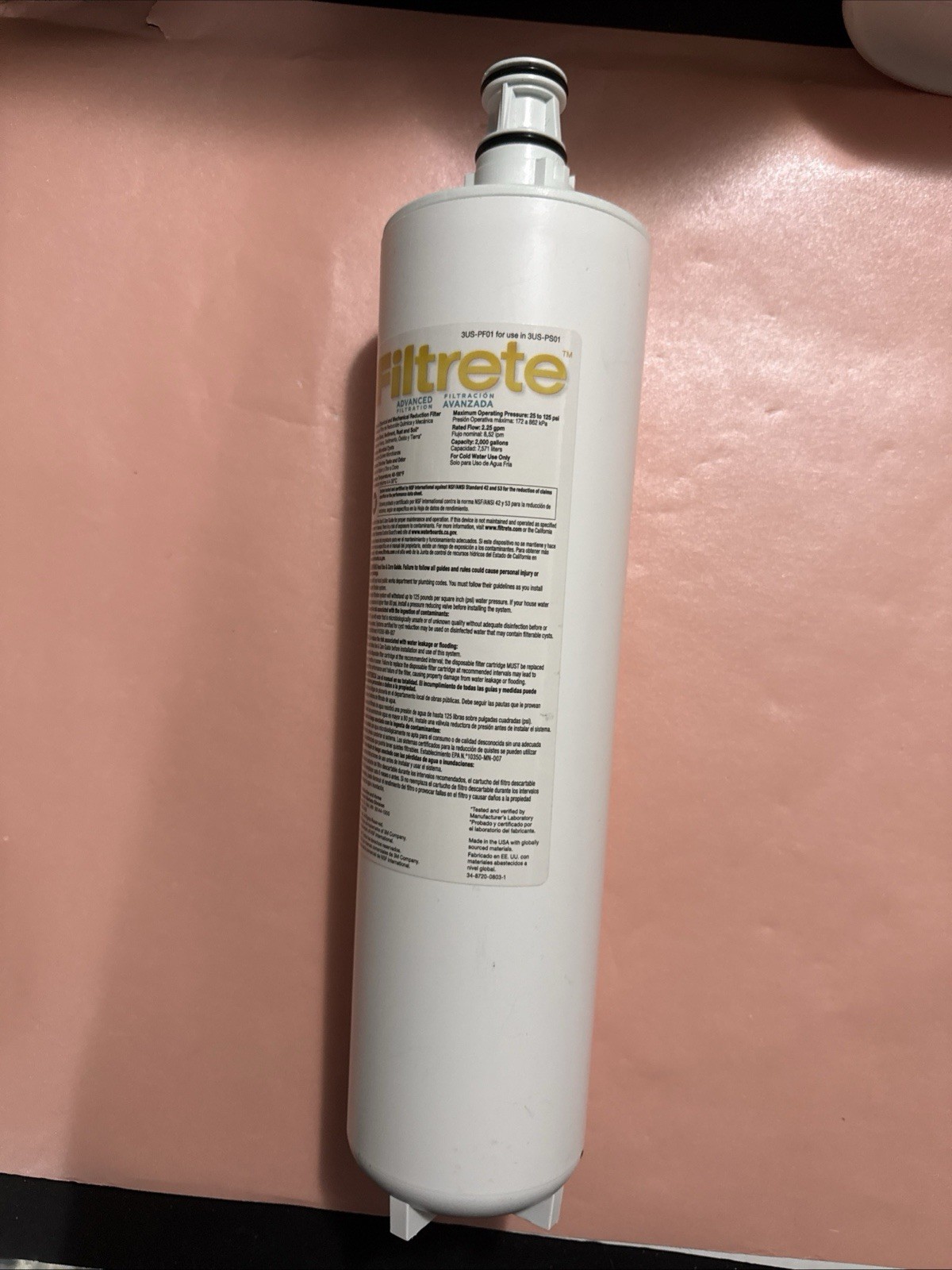 FILTRETE Advanced under sink water filter 3US-PF01 – OPEN BOX
